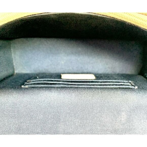 Cole Haan COATED BEIGE GENUINE LEATHER FLAP SMALL X-BODY SHOULDER BAG MESSENGER - Picture 9 of 11